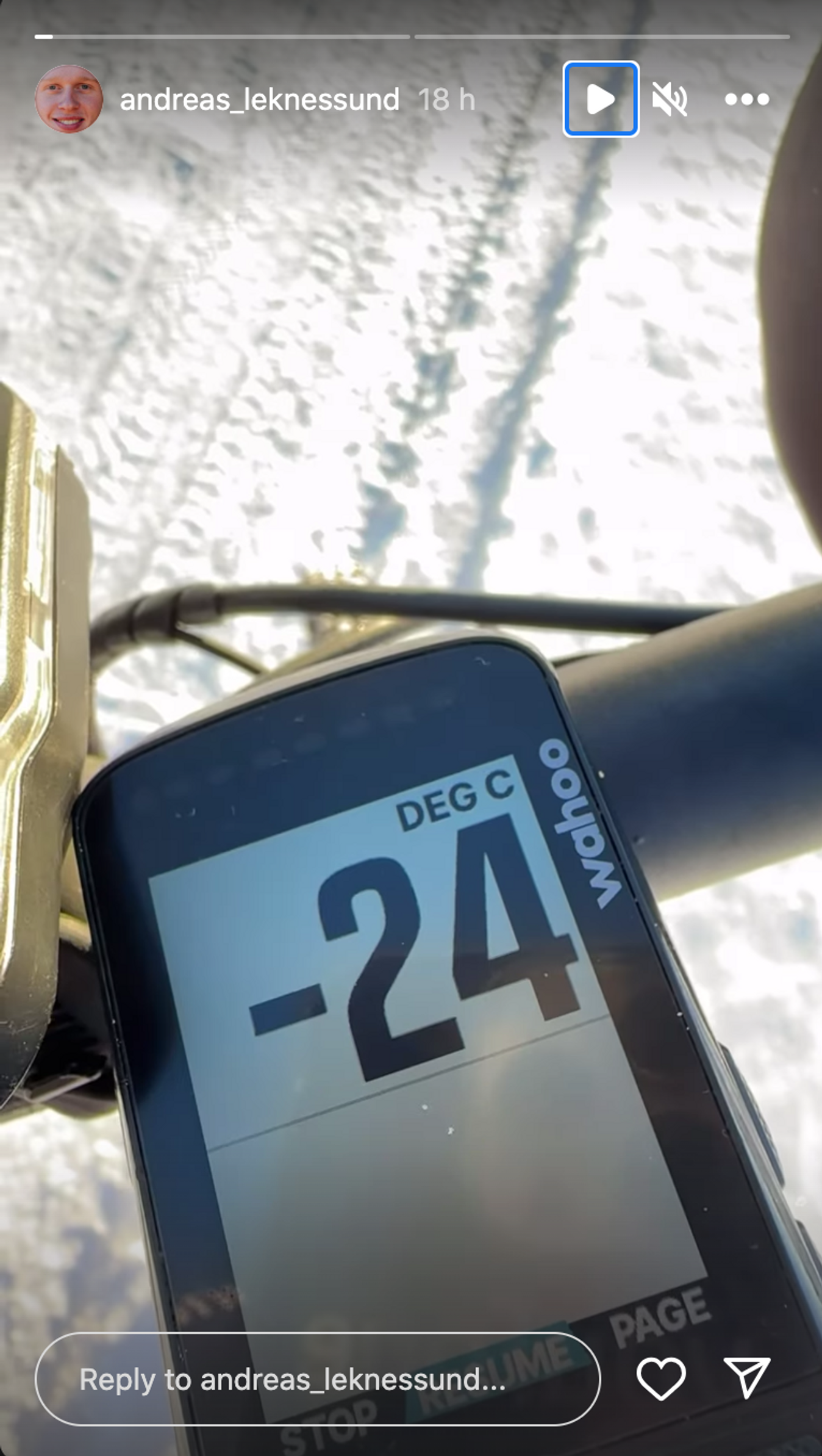 Andreas Leknessund braved extreme temperatures on a ride