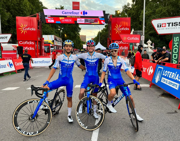 Matteo Sobrero, Felix Engelhardt and Jan Maas finished the Vuelta a España in Madrid 