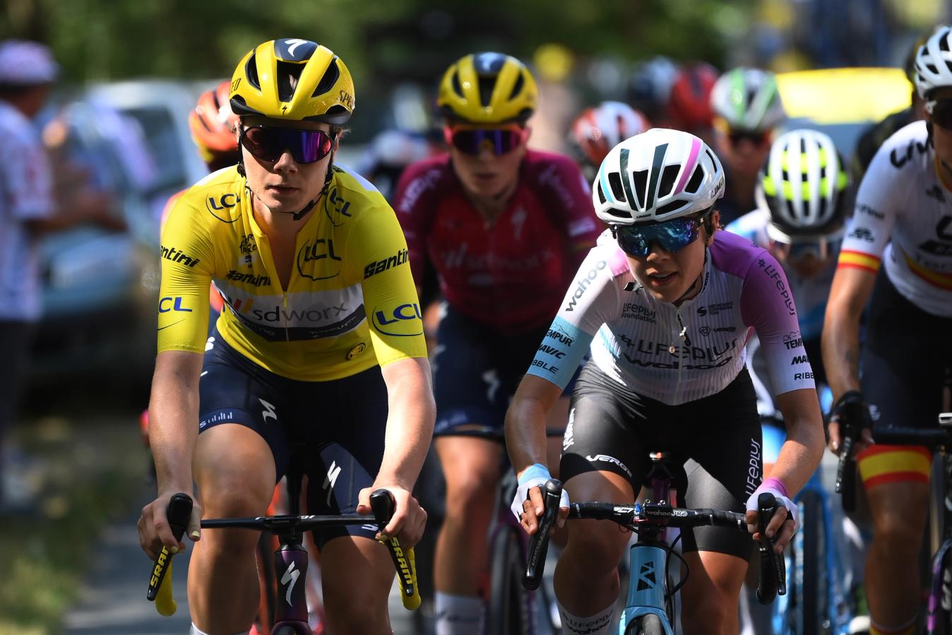 Ella Wyllie (right) competed with the best in the world at the Tour de France Femmes avec Zwift, earning plenty of rightful plaudits along the way