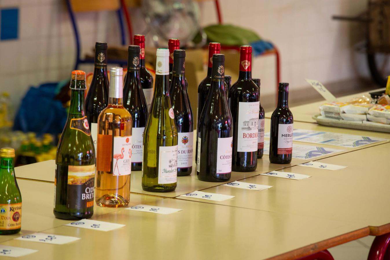 A selection of wines on offer for riders at checkpoints