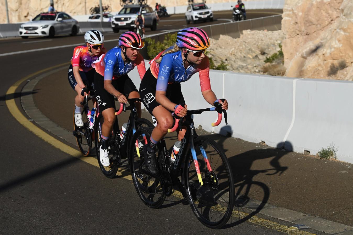Silvia Persico and teammate Mikayla Harvey worked well together at the UAE Tour Women