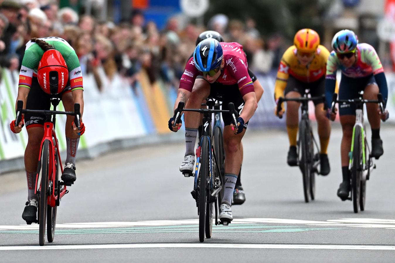 Elisa Balsamo has beaten Lorena Wiebes this year - in the sprint for second at Brugge-De Panne. 
