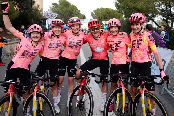 EF Education-Cannondale enjoying that winning feeling at Trofeo Palma Femina
