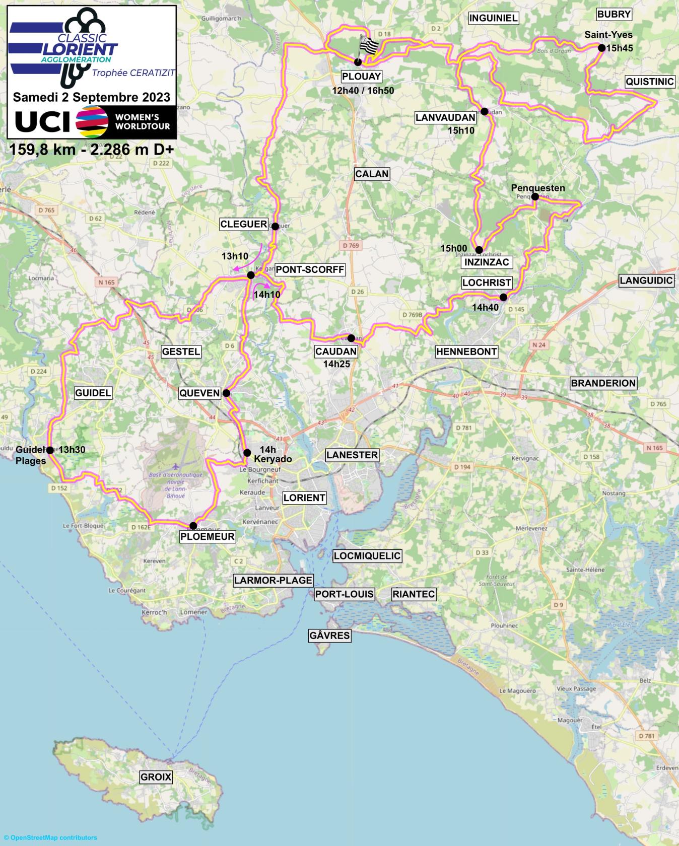 Classic Lorient Agglomération 2023 route map