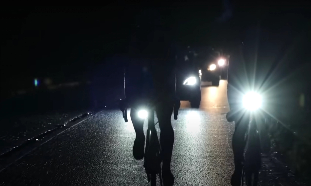 Riding with a friend or in a group can be a way to make you feel safer while riding at night