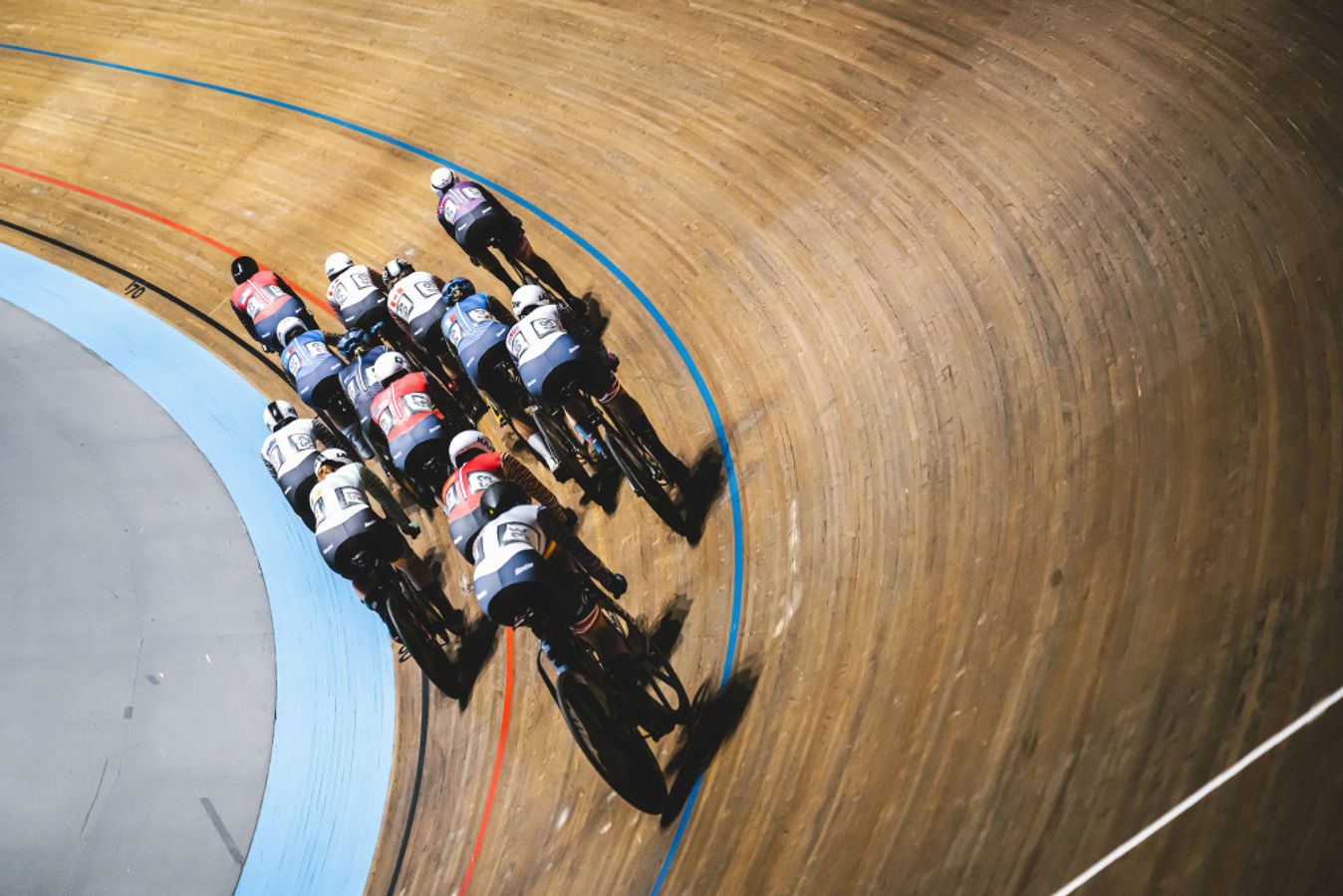 Riders take on the slopes of the velodrome