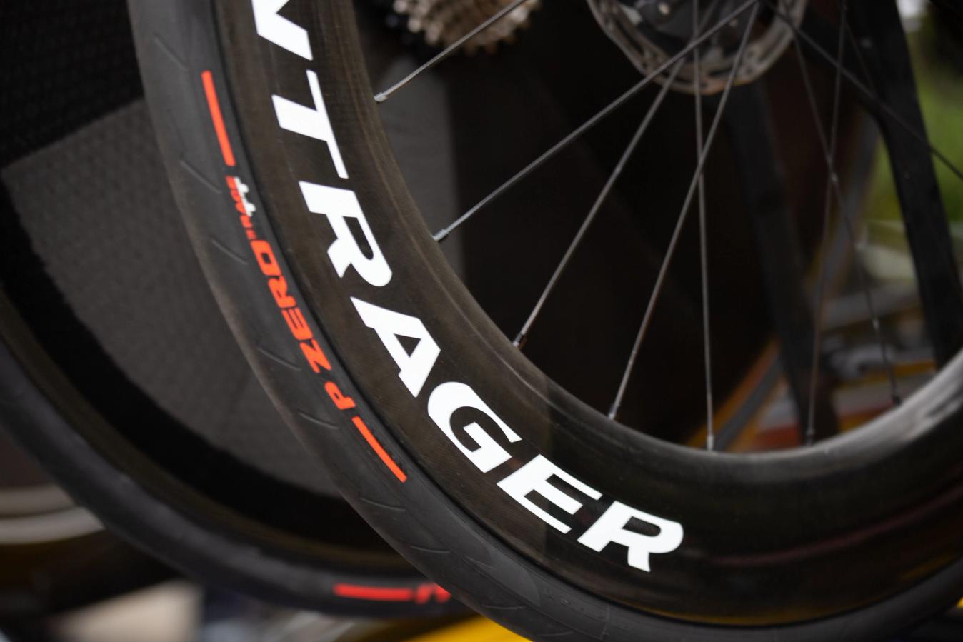 Lidl-Trek mixed things up with a different tyre widths and models for its front and rear wheels