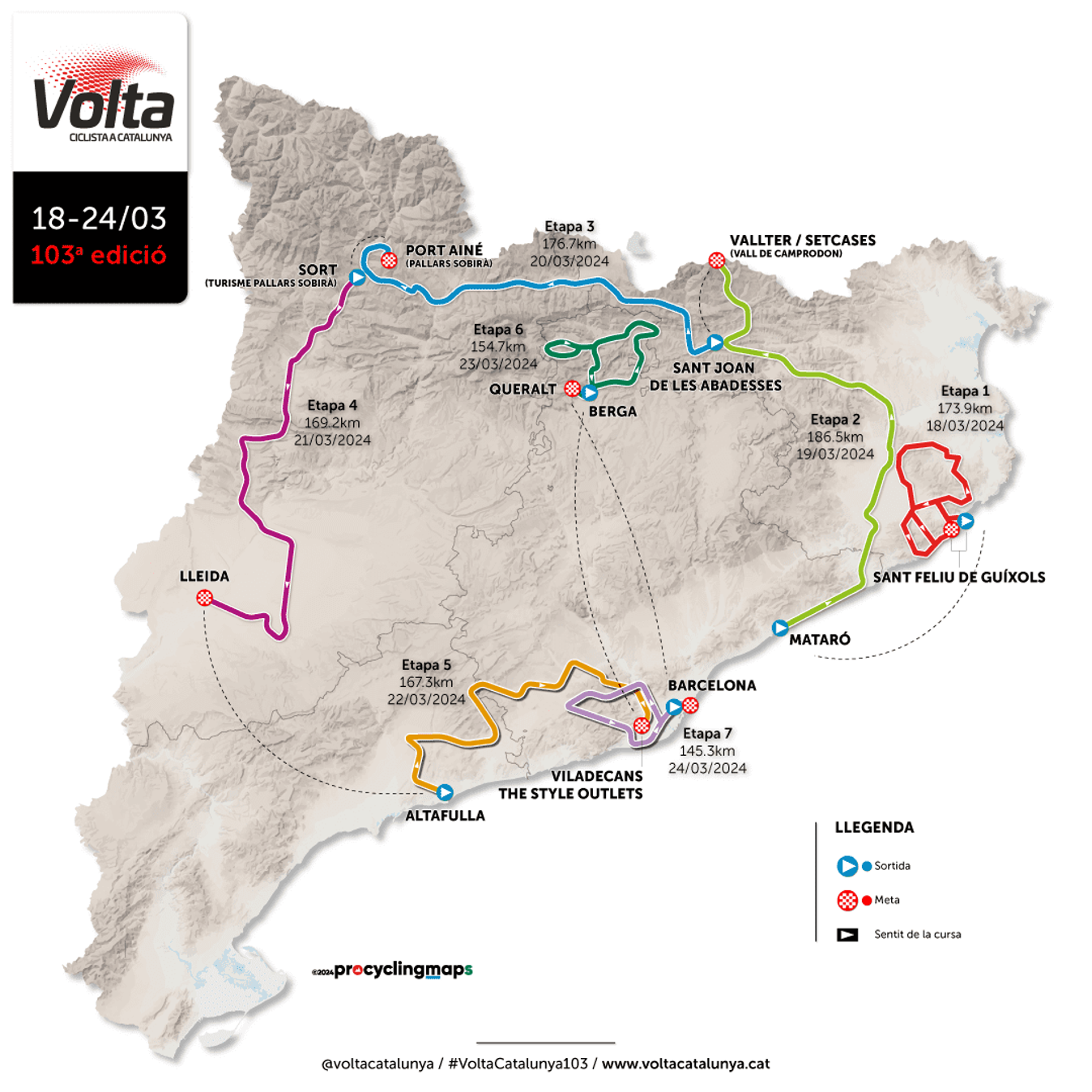 Volta a Catalunya 2024 route map