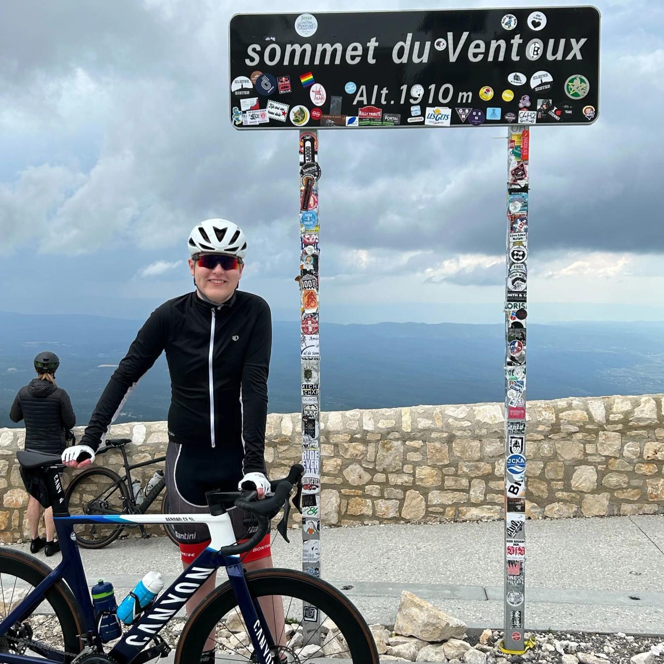 A picture with the sign at the summit is obligatory for any cyclist who climbs Mont Ventoux