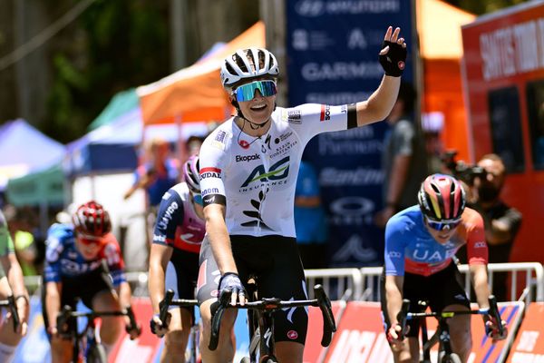 Ally Wollaston takes stage 1 of the Santos Tour Down Under