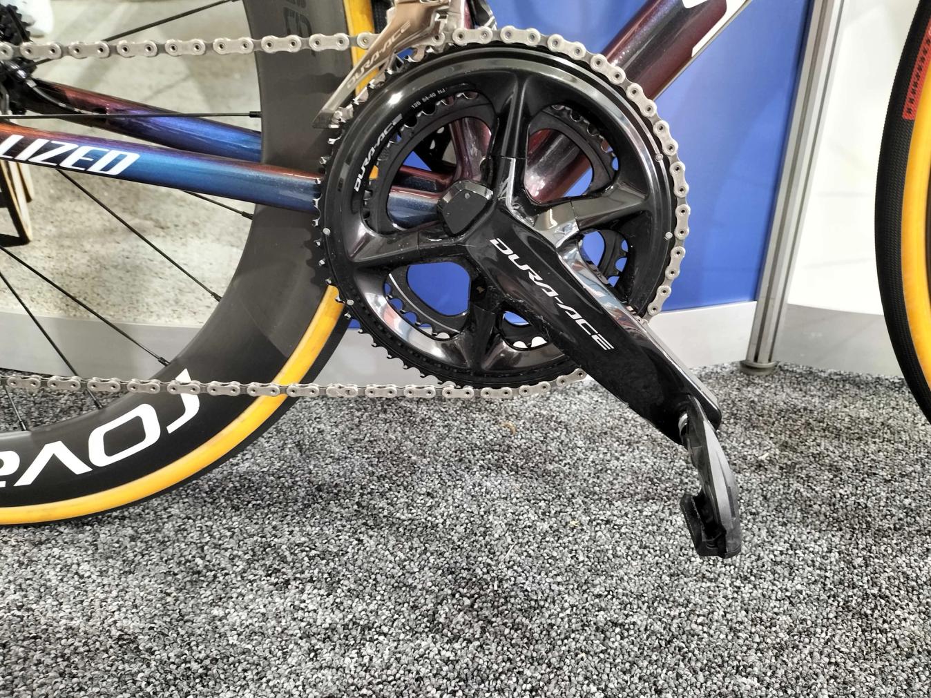 The Dura-Ace chainset has a built-in power meter
