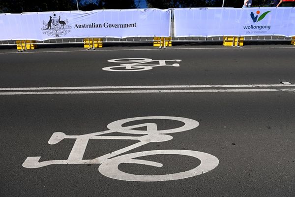 A bike lane in Wollongong, Australia