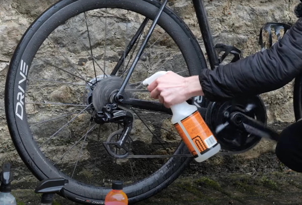 apply degreaser to the cassette and chain