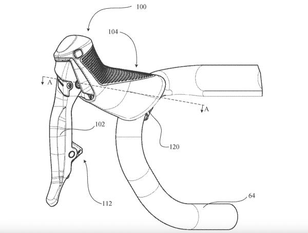 A patent filed by SRAM shows a redesign to its drop bar lever 