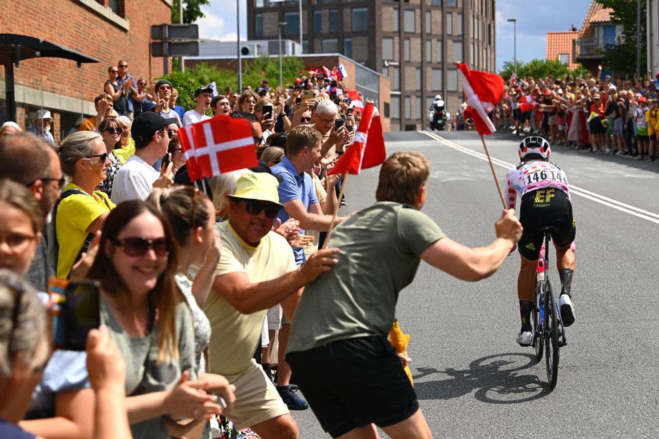 The Danish fans were out in force to cheer on Magnus Cort during the opening stages of the 2022 Tour de France, which started in Denmark