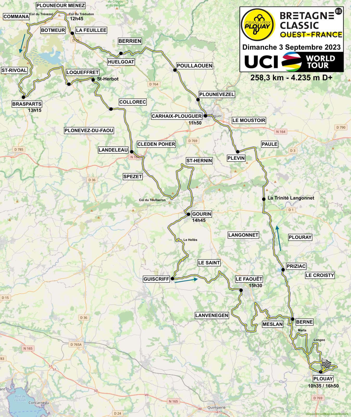Bretagne Classic 2023 route map