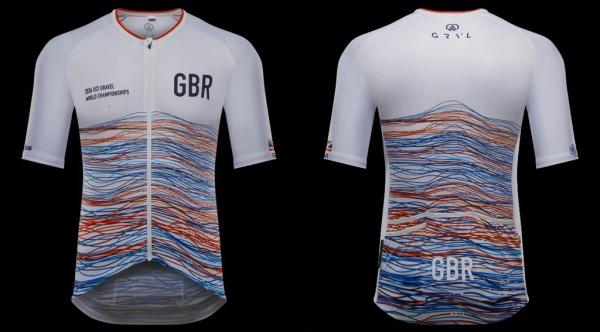 The lines on GRVL's Team GB kit represent performance data for individual riders
