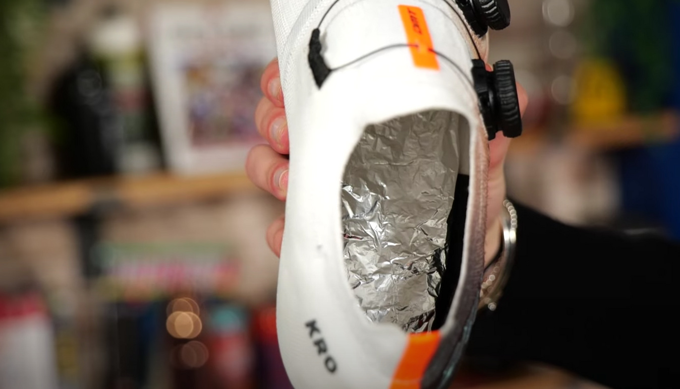When placed inside a shoe, foil acts as an extra layer of insulation