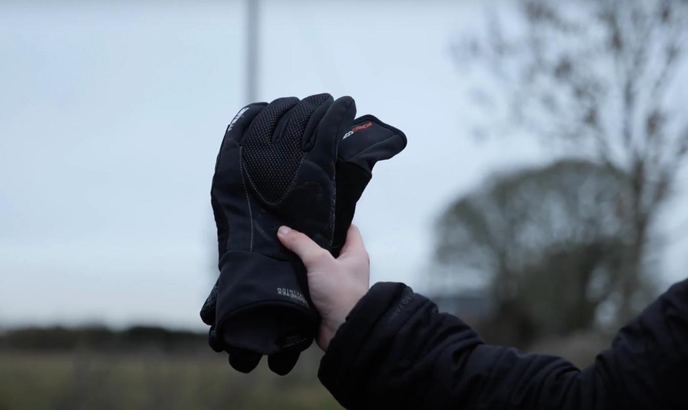 A good pair of thick waterproof cycling-specific gloves will keep your fingers warm and dry 