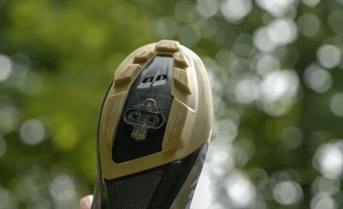 The cleat for MTB pedals is recessed within the tread of the shoe