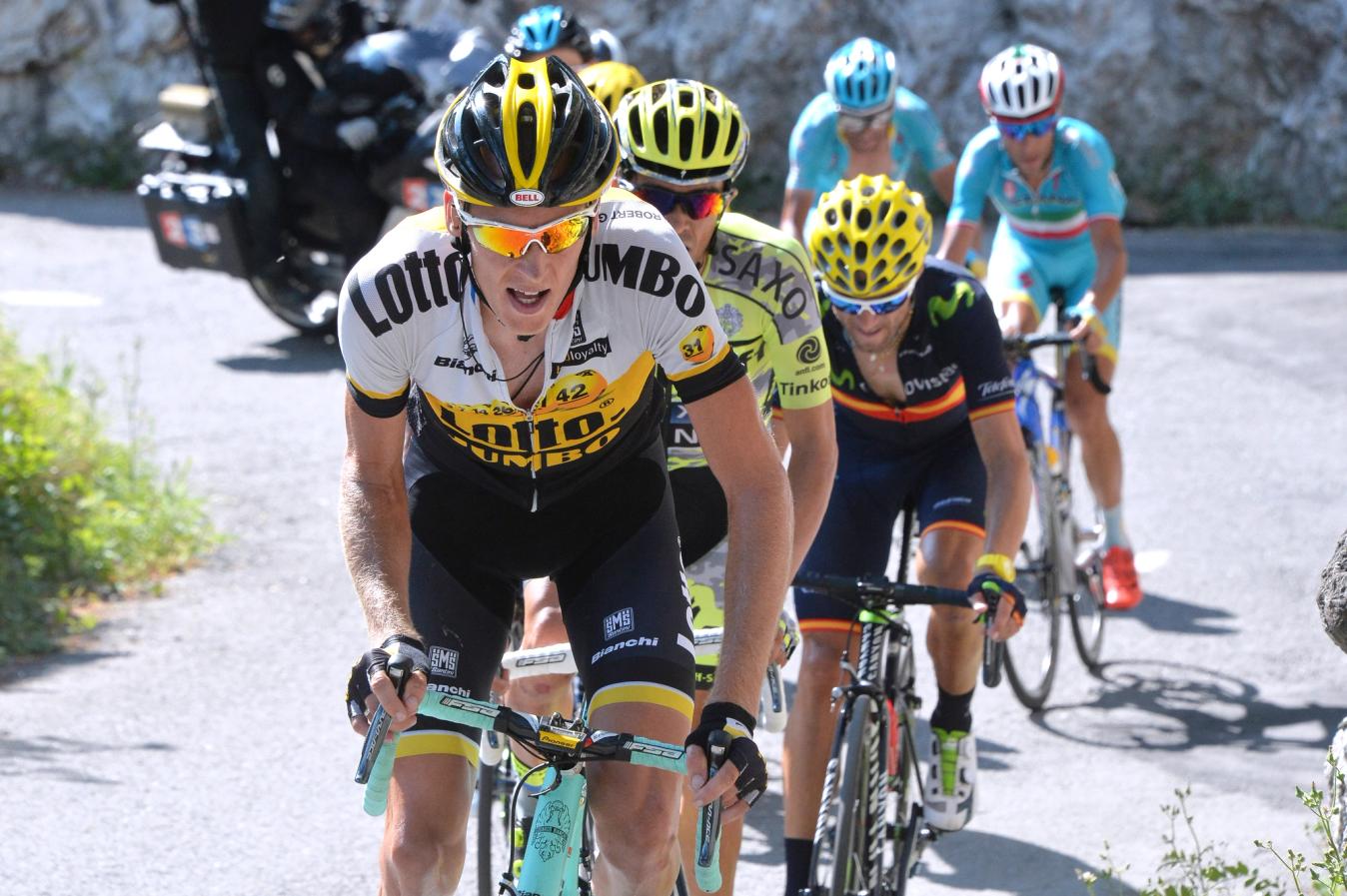 Robert Gesink, pictured riding to sixth place at the 2015 Tour, has been an ever-present as Visma-Lease a Bike have transformed themselves into a leading WorldTeam