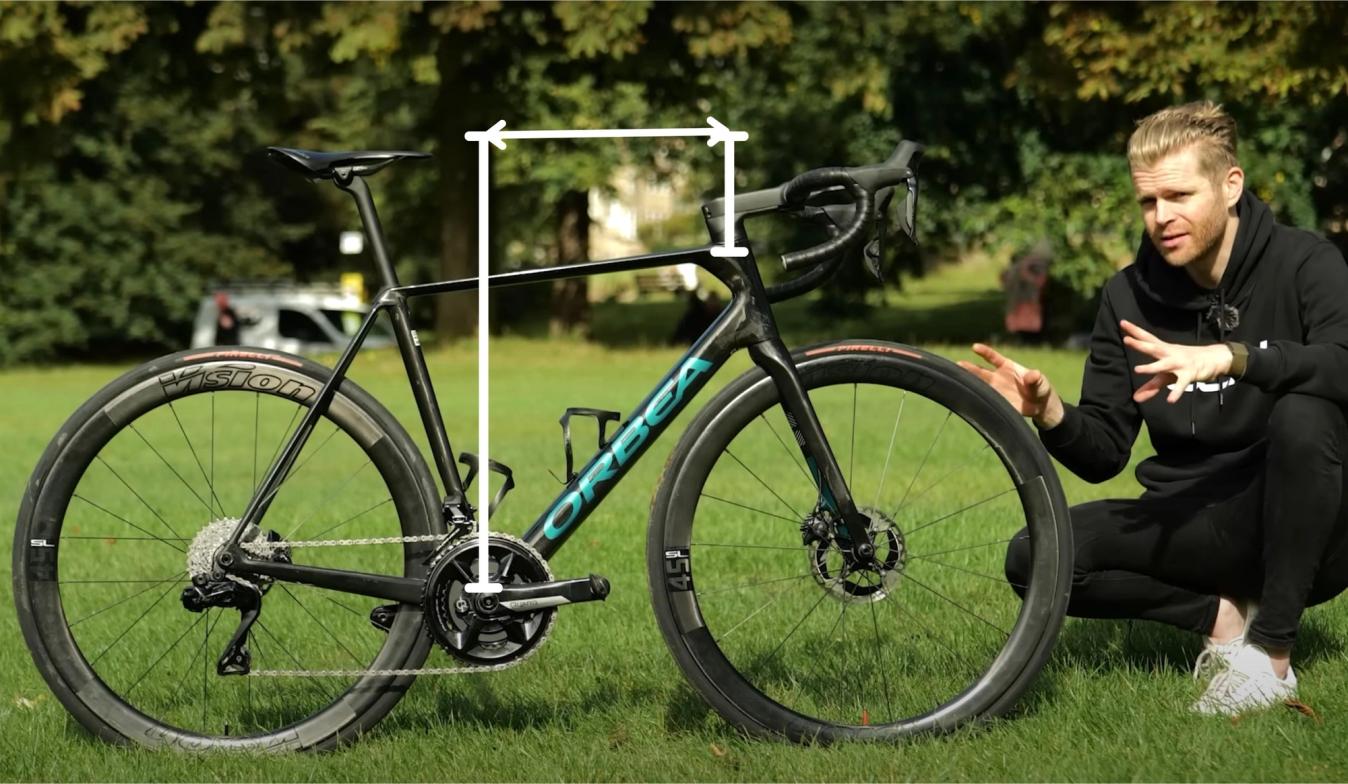 A bike's reach is defined as the horizontal measurement between the bottom bracket and the head tube