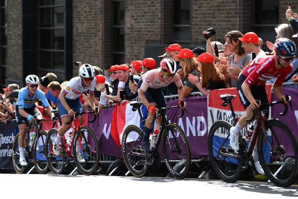 Riders in action in the women's road race at the World Championships
