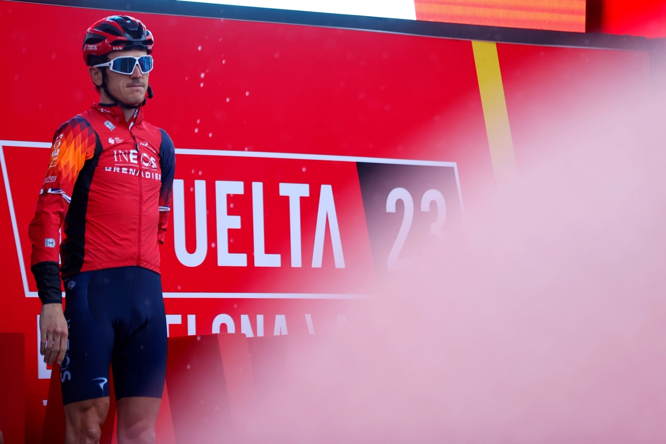 Geraint Thomas at the start of stage 2 of the Vuelta a España