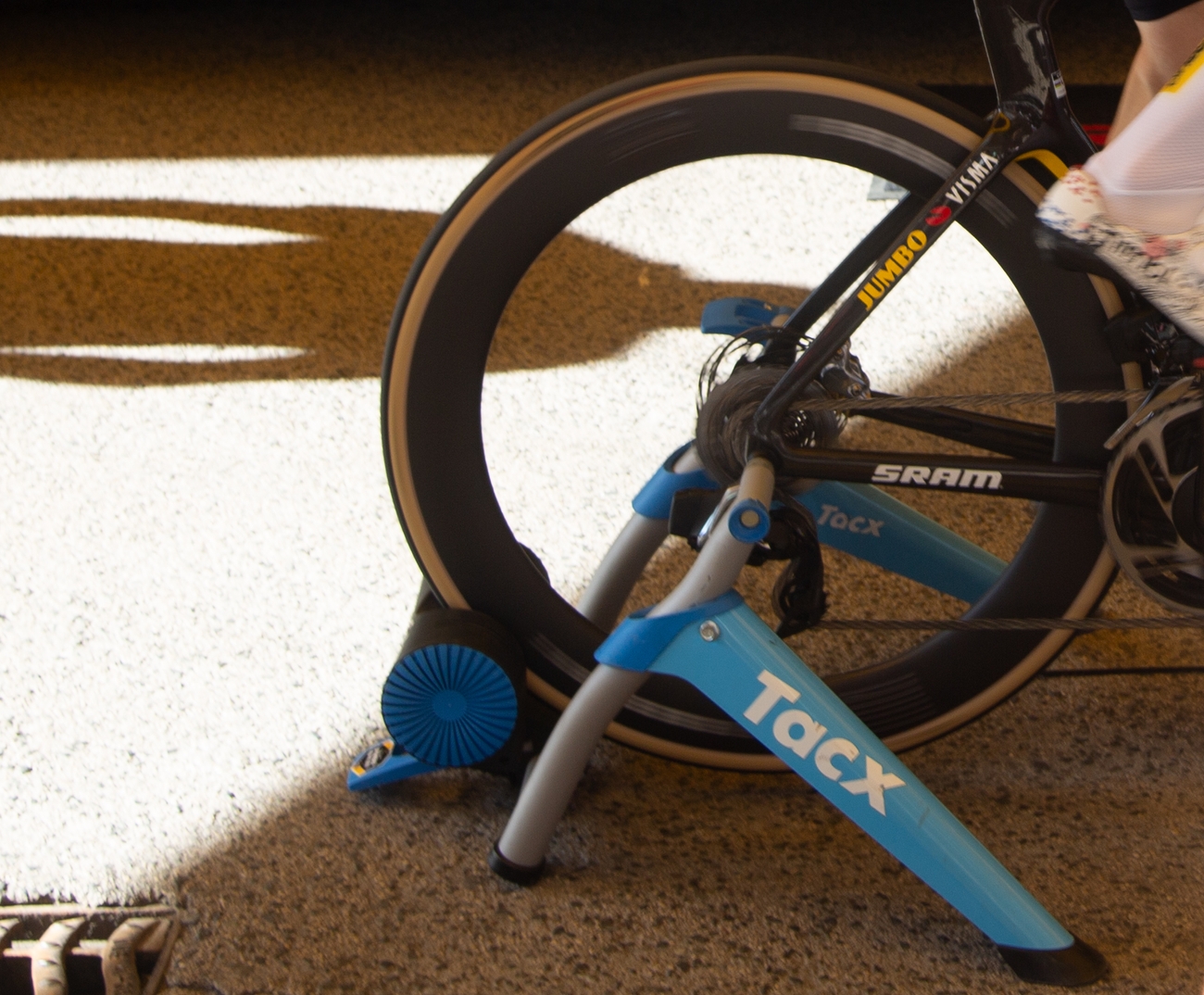 Wheel-on turbo trainers are simple to use