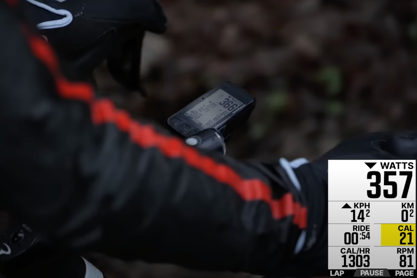 A power meter like a Wahoo ELEMNT can help measure how many calories you are burning