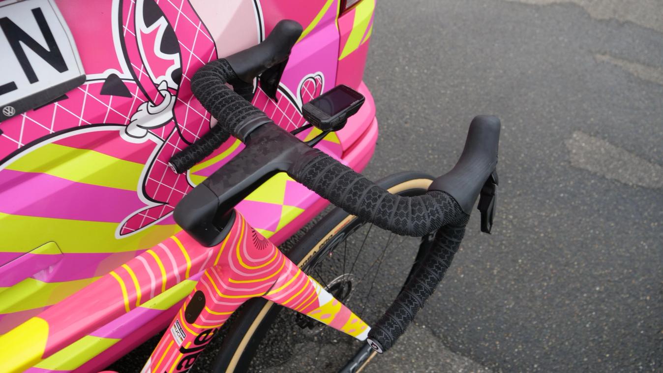 EF Education-Cannondale were trialling an unreleased bar tape from Prologo