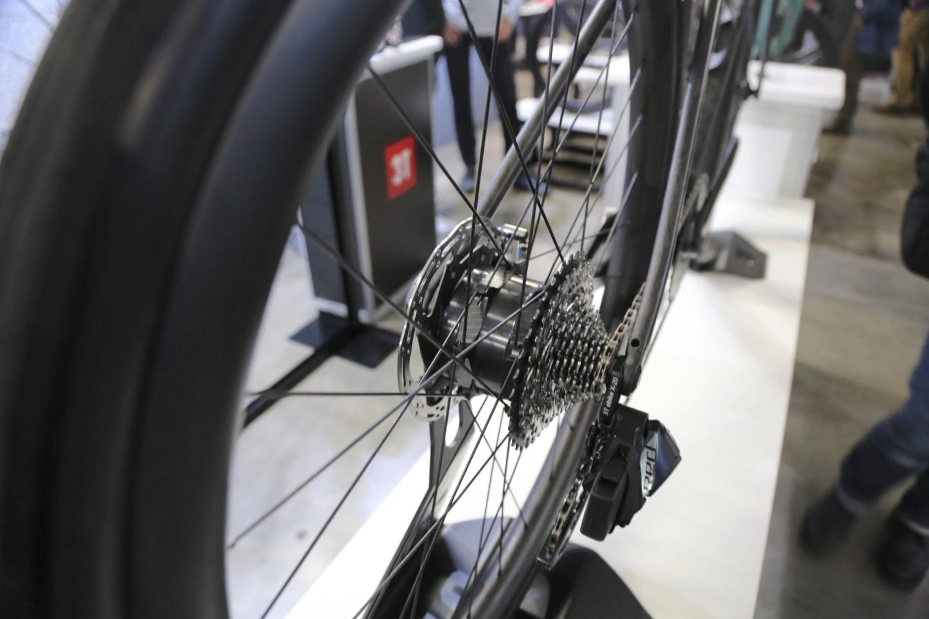 The larger than usual hub is all that gives away the secret to this bike