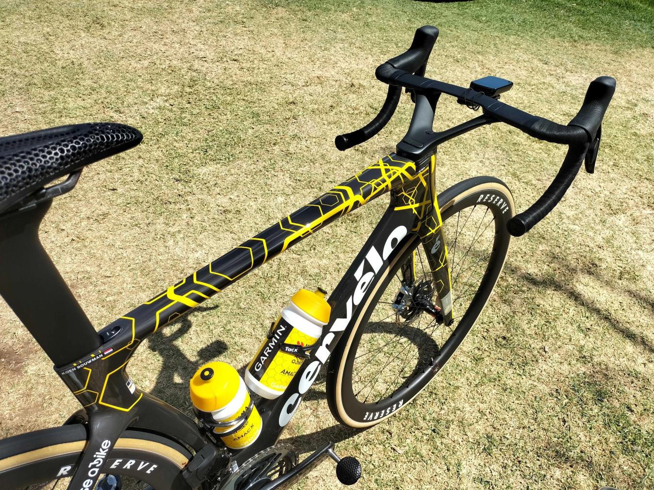 The bike features a new yellow pattern along the top tube