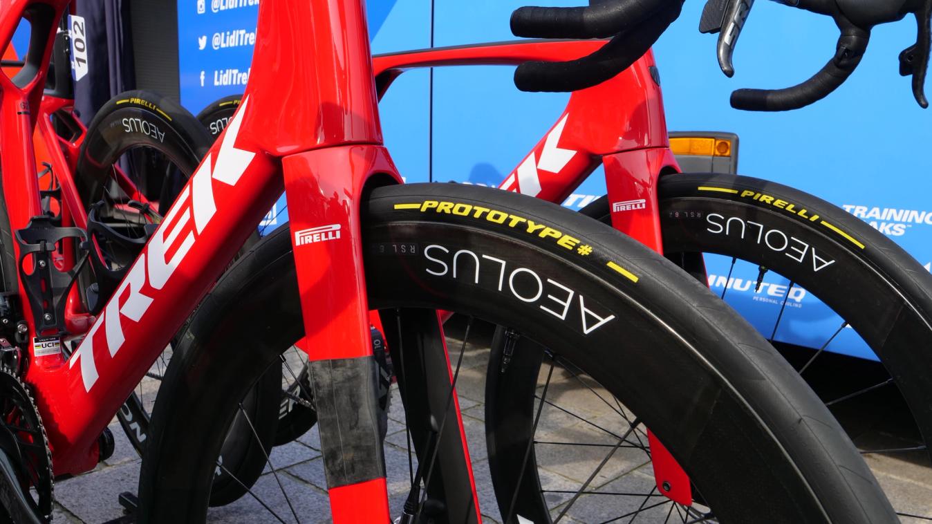 Lidl-Trek were spotted using prototype Pirelli tyres