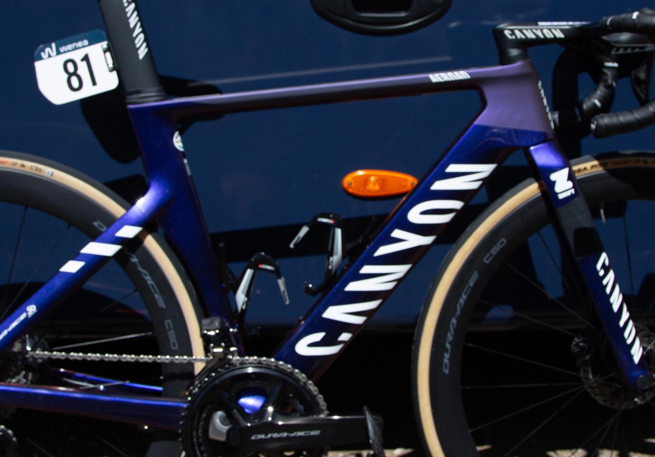 The blue and purple colourway of Alpecin-Deceuninck's Canyon Aeroad