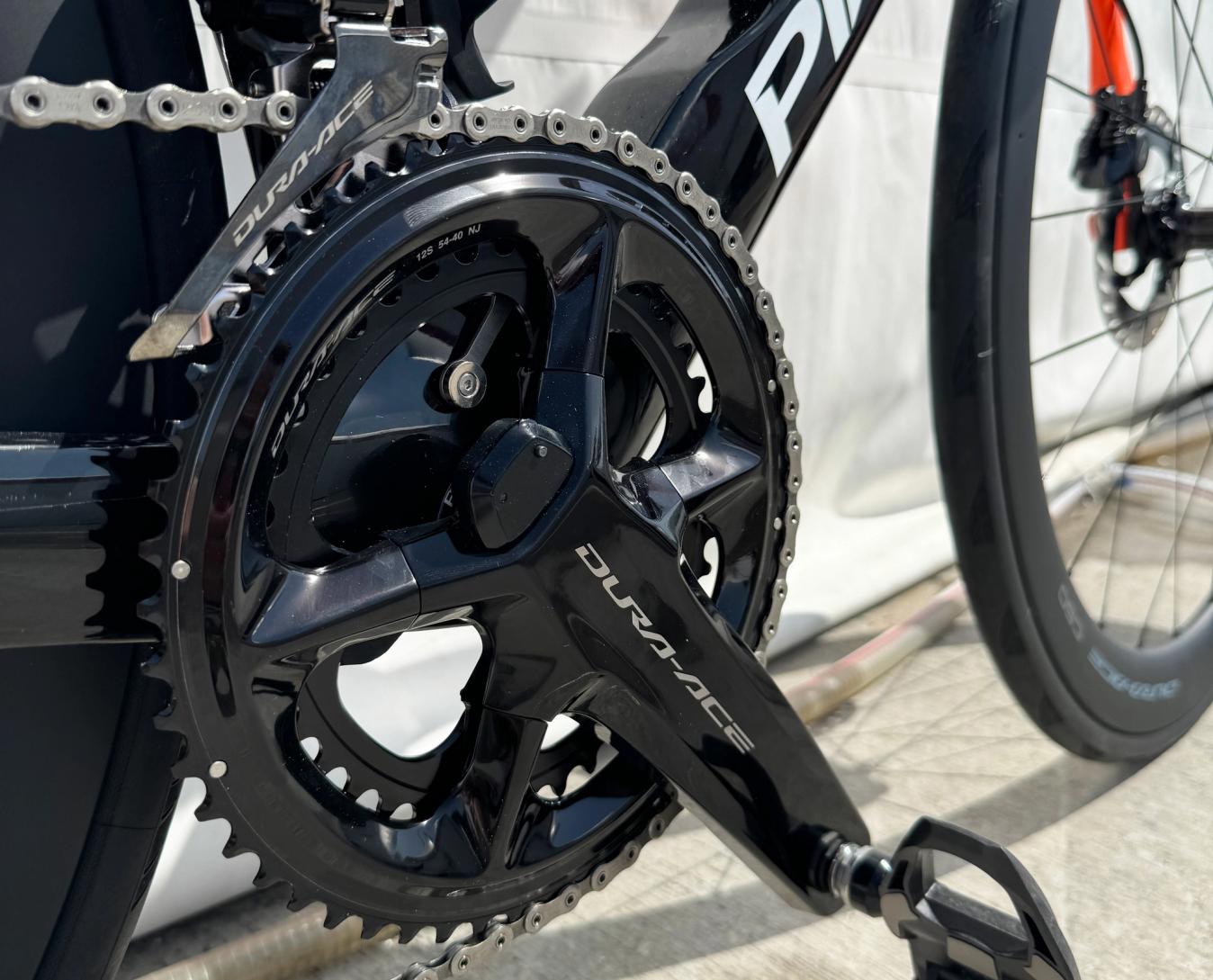Foss' chainring set-up was a more standard 54/40t