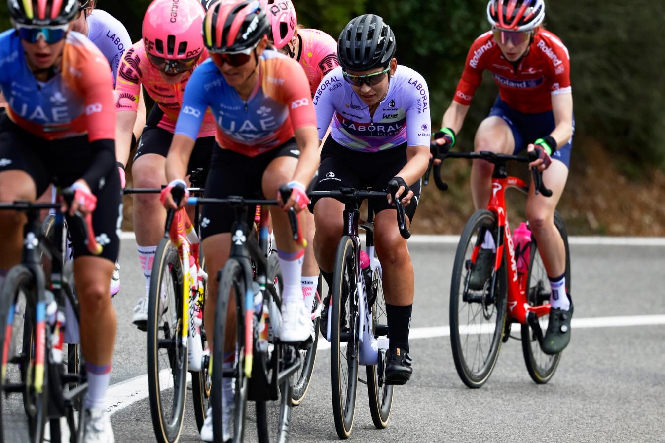 Roland (far right) have switched to Pinarello bikes for 2024