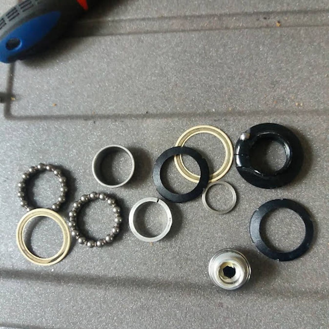 A selection of components ready to fix a bike
