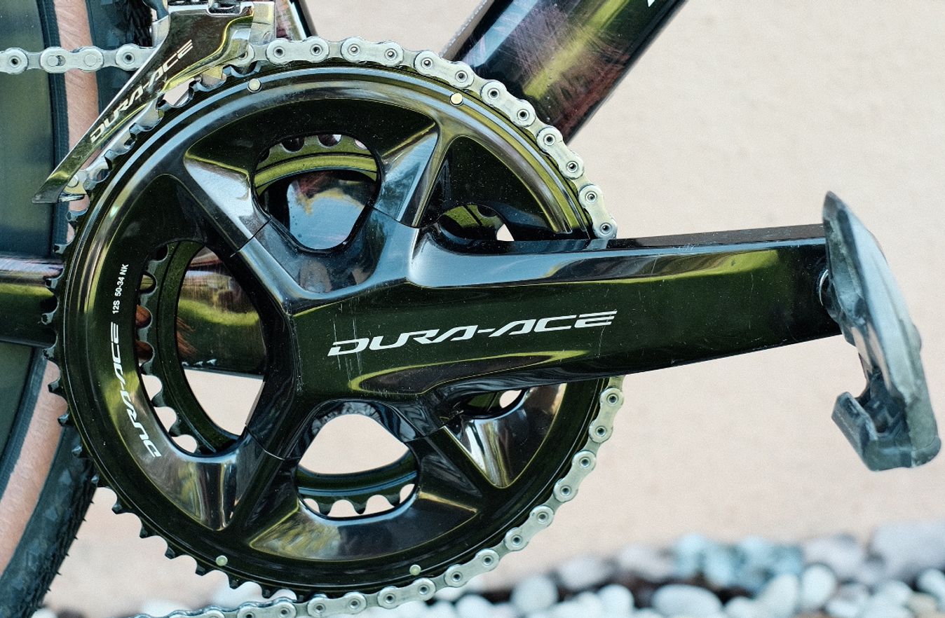 Laurens ten Dam opted for a Shimano Dura-Ace 2x set-up