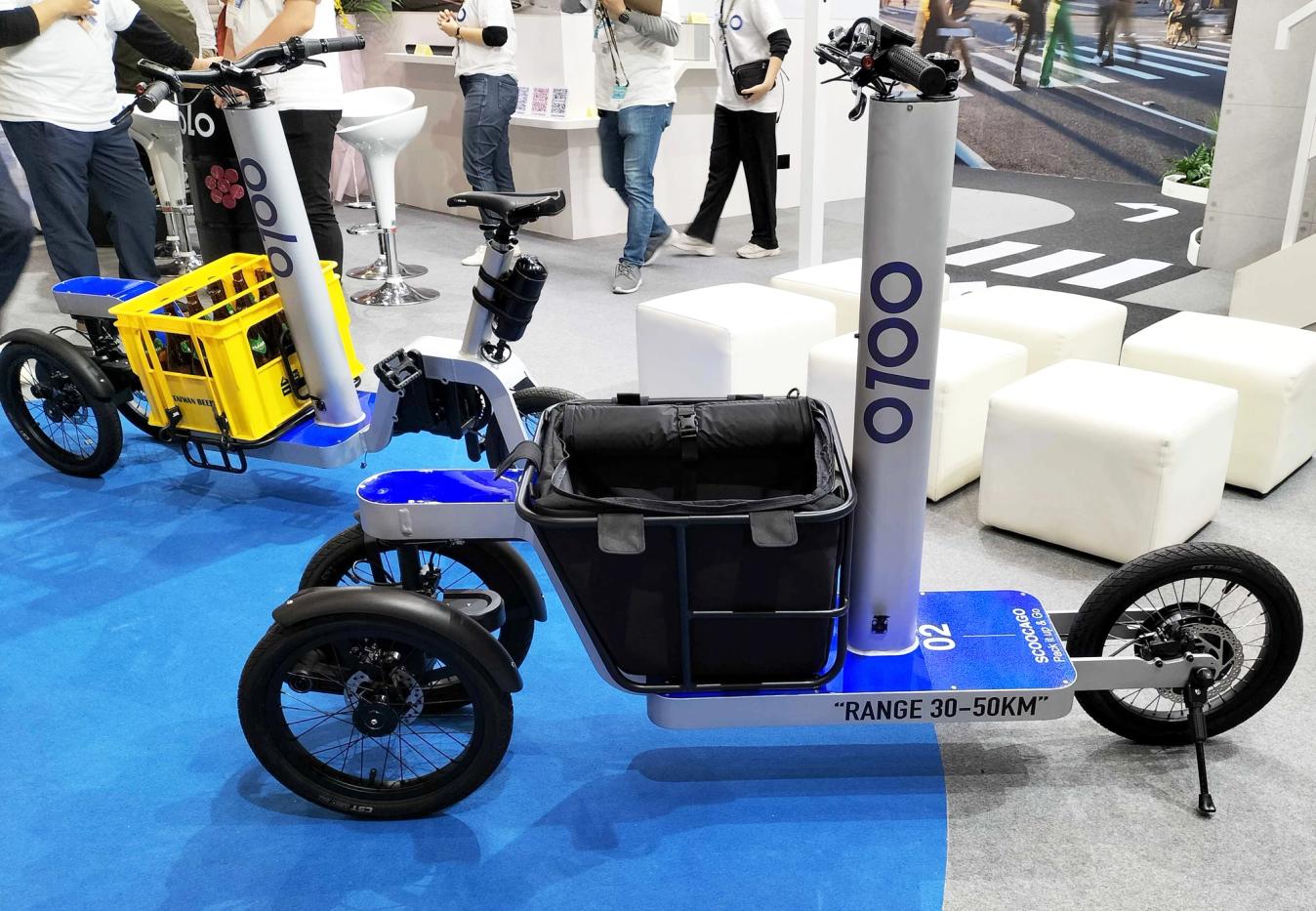 C-Tech's e-scooter (front) and unique e-bike (back)