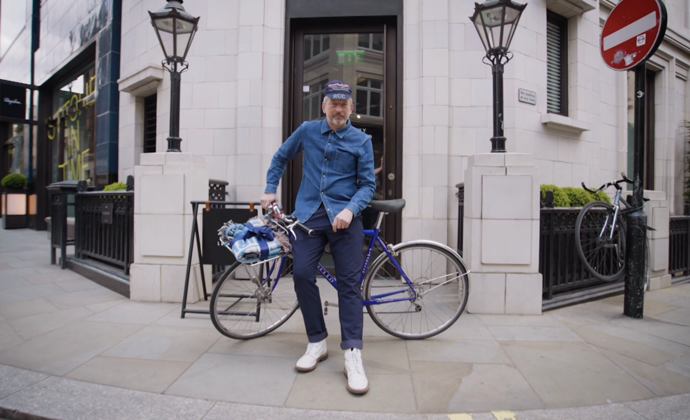Founder Simon Mottram outside the Rapha Clubhouse in London