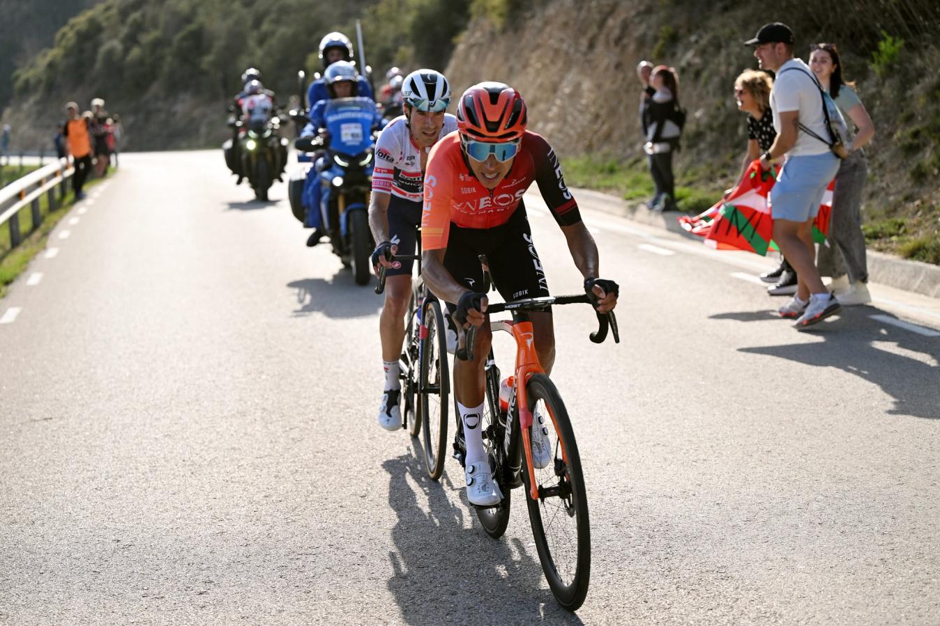 Bernal and Mikel Landa came to the line together on stage 6, the best of the rest behind Tadej Pogačar