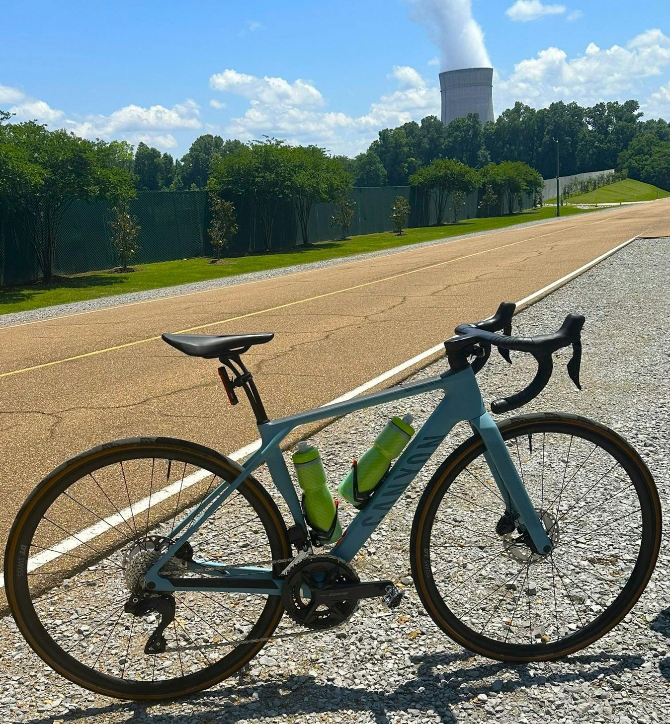This picture was taken midway through the owner's first century ride, and they couldn't have picked a better bike for the job in the form of Canyon's Endurace