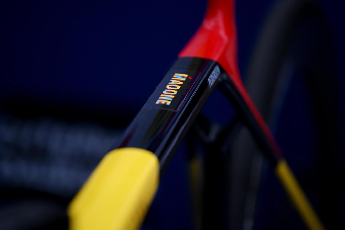 The names of both the Madone and Emonda can be seen on the top tube of the bike