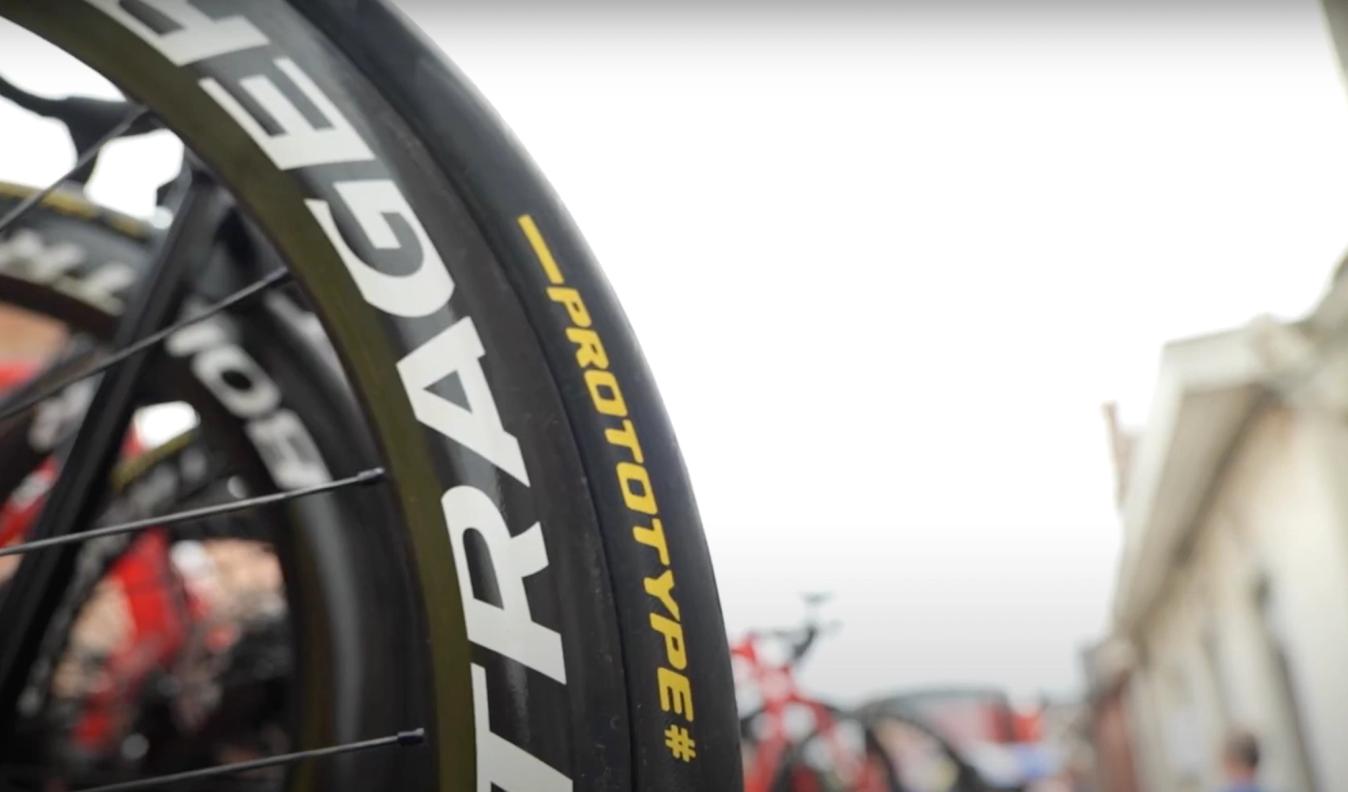 Pirelli were debuting some prototype tyres with Lidl-Trek