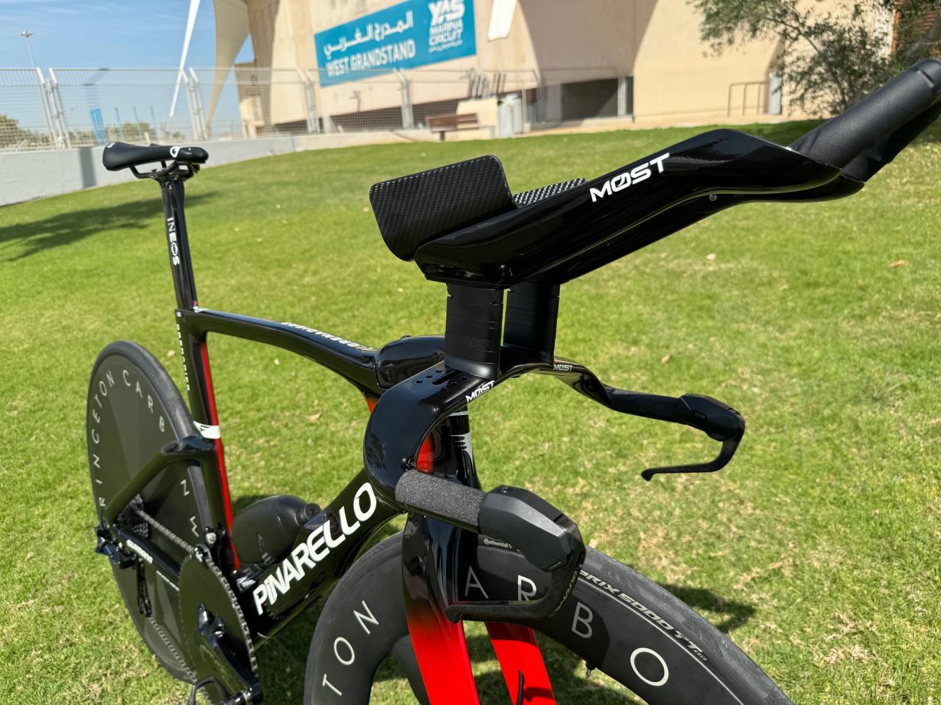 The British outfit had some more interesting features on their Pinarello Bolide bike, including the custom Most cockpit. These were introduced when the latest version of the Pinarello Bolide was released ahead of the 2022 Tour de France