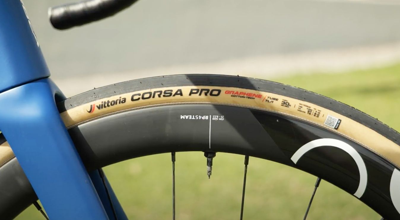 Tyre widths are still getting wider if these 30mm-wide Vittoria Corsas are anything to go by