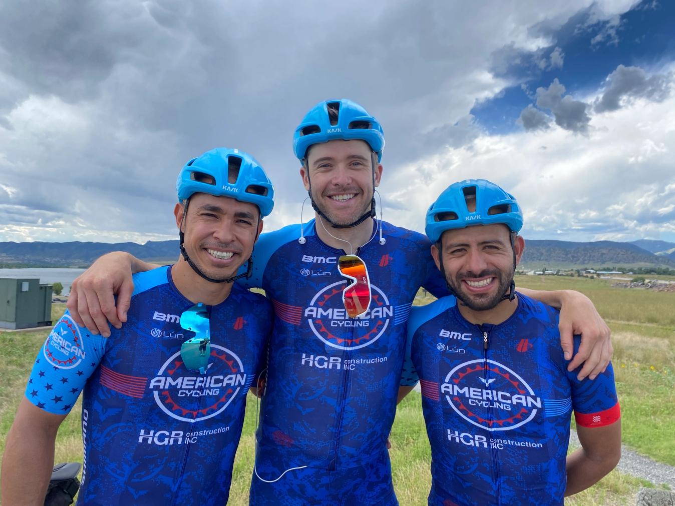 Danny Summerhill and his Colombian teammates getting in training together in the hills around Denver