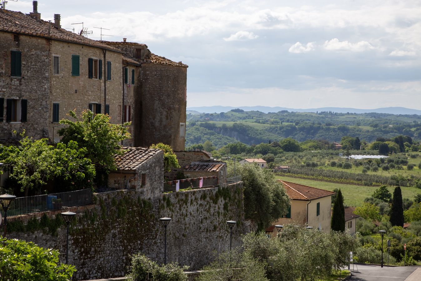 Rapolano Terme has a hilltop view of the countryside