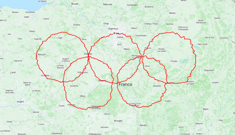 Guillaume Koudlansky de Lustrac and Vincent Brémond are set to take the record for the largest GPS drawing by bike as a team after their 10-day effo